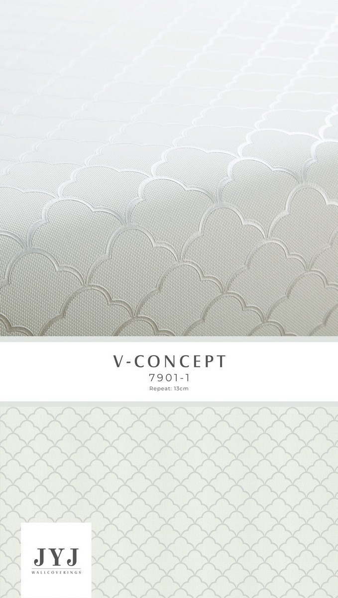 Giấy dán tường Kẻ ô cổ điển màu trắng 7901-1